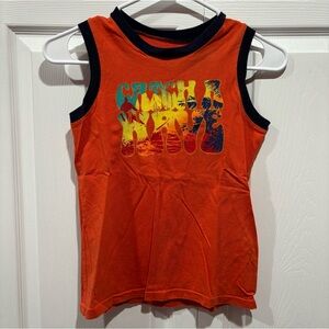 CHEROKEE Boy’s Summer Tank Top Shirt “Catch A Wave” - orange/navy, size S (6/7)